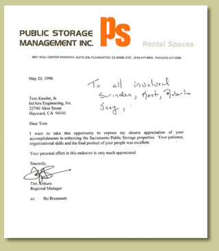 Public Storage Thank You Letter