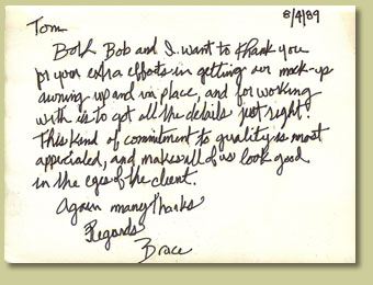 Westin Thank You Letter