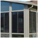 Tinted glass reduces glare and creates a softer atmosphere. Orinda, CA.
